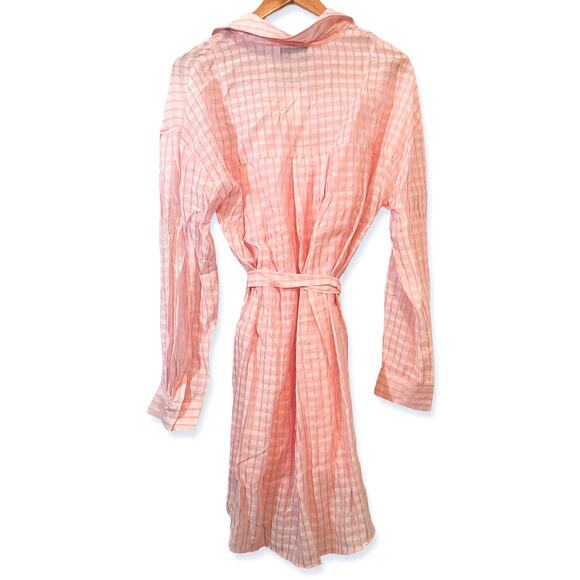 NWT ENGLISH FACTORY Pink Gingham Belted Shirt Dress Sz. M - Picture 3 of 5